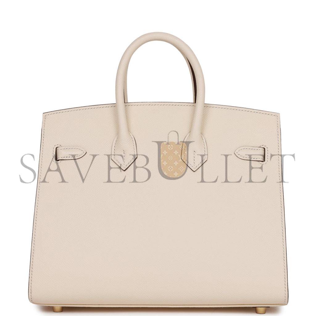 HERMES BIRKIN SELLIER 25 NATA EPSOM GOLD HARDWARE HANDMADE (25cm)