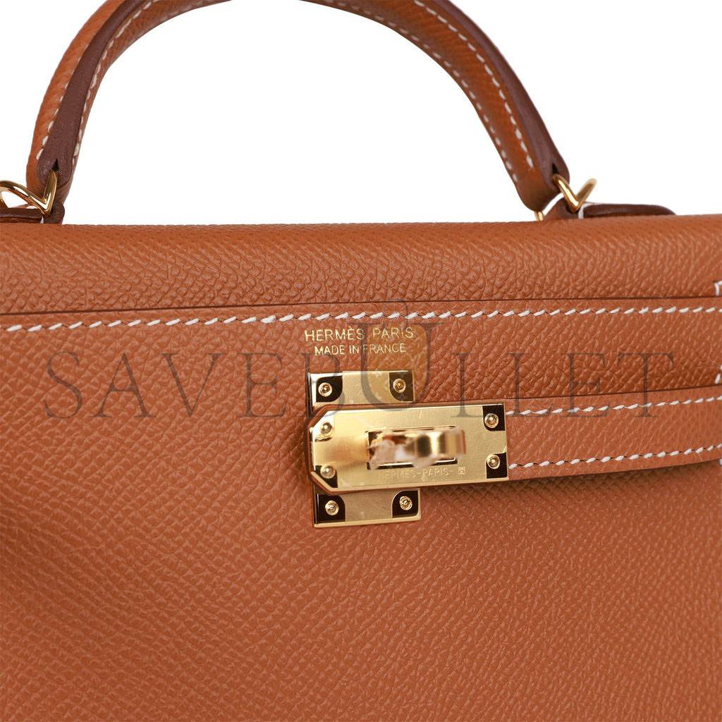 HERMES MINI KELLY SELLIER 20 GOLD EPSOM GOLD HARDWARE 39848783642718(19*12*5.5cm) HERMES MINI KELLY SELLIER 20 GOLD EPSOM GOLD HARDWARE 39848783642718(19*12*5.5cm)