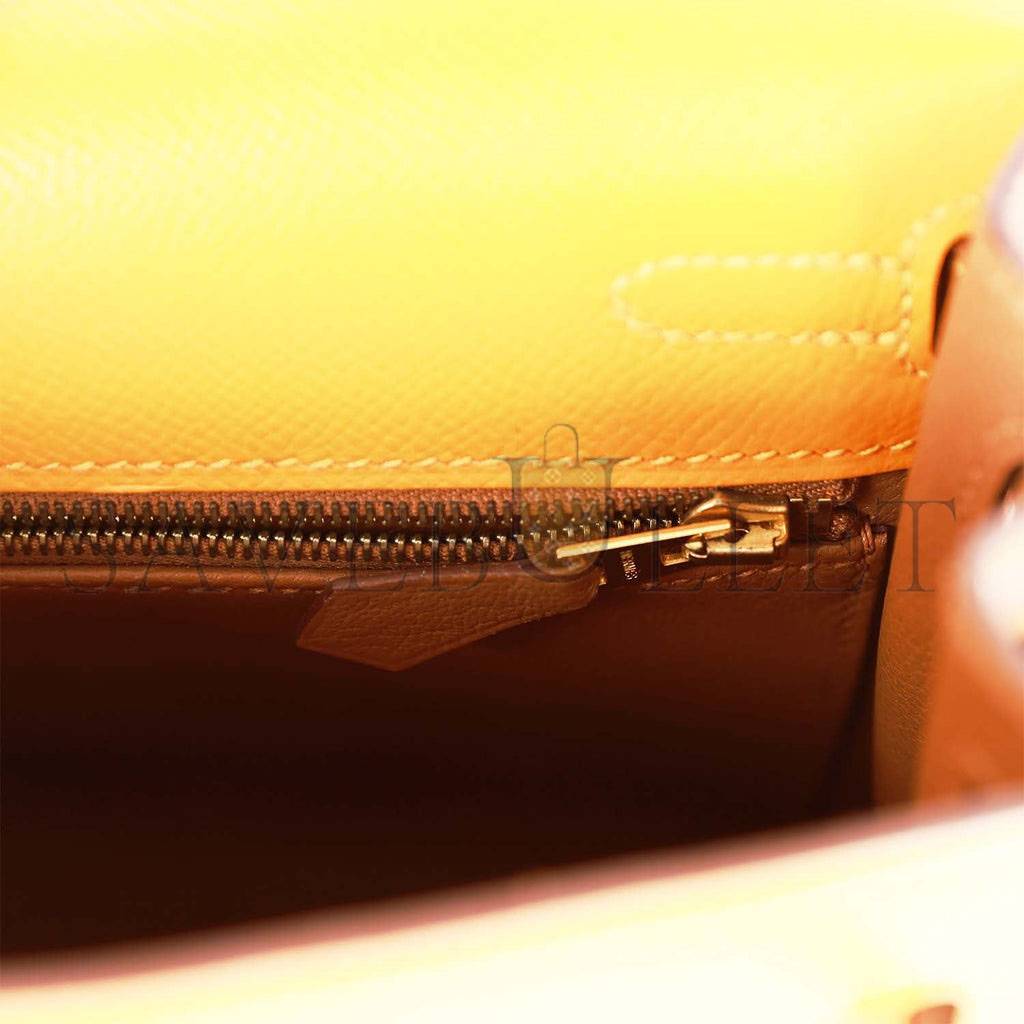 HERMES SPECIAL ORDER (HSS) KELLY SELLIER 25 JAUNE AMBRE AND GOLD EPSOM GOLD HARDWARE HANDMADE (25*17*7cm) HERMES SPECIAL ORDER (HSS) KELLY SELLIER 25 JAUNE AMBRE AND GOLD EPSOM GOLD HARDWARE HANDMADE (25*17*7cm)