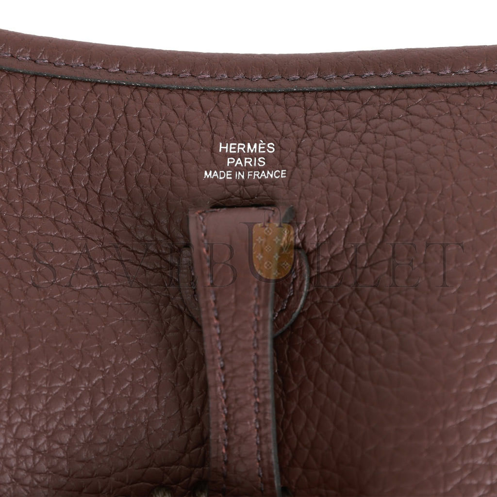 HERMES EVELYNE TPM ROUGE SELLIER CLEMENCE PALLADIUM HARDWARE (17cm) HERMES EVELYNE TPM ROUGE SELLIER CLEMENCE PALLADIUM HARDWARE (17cm)