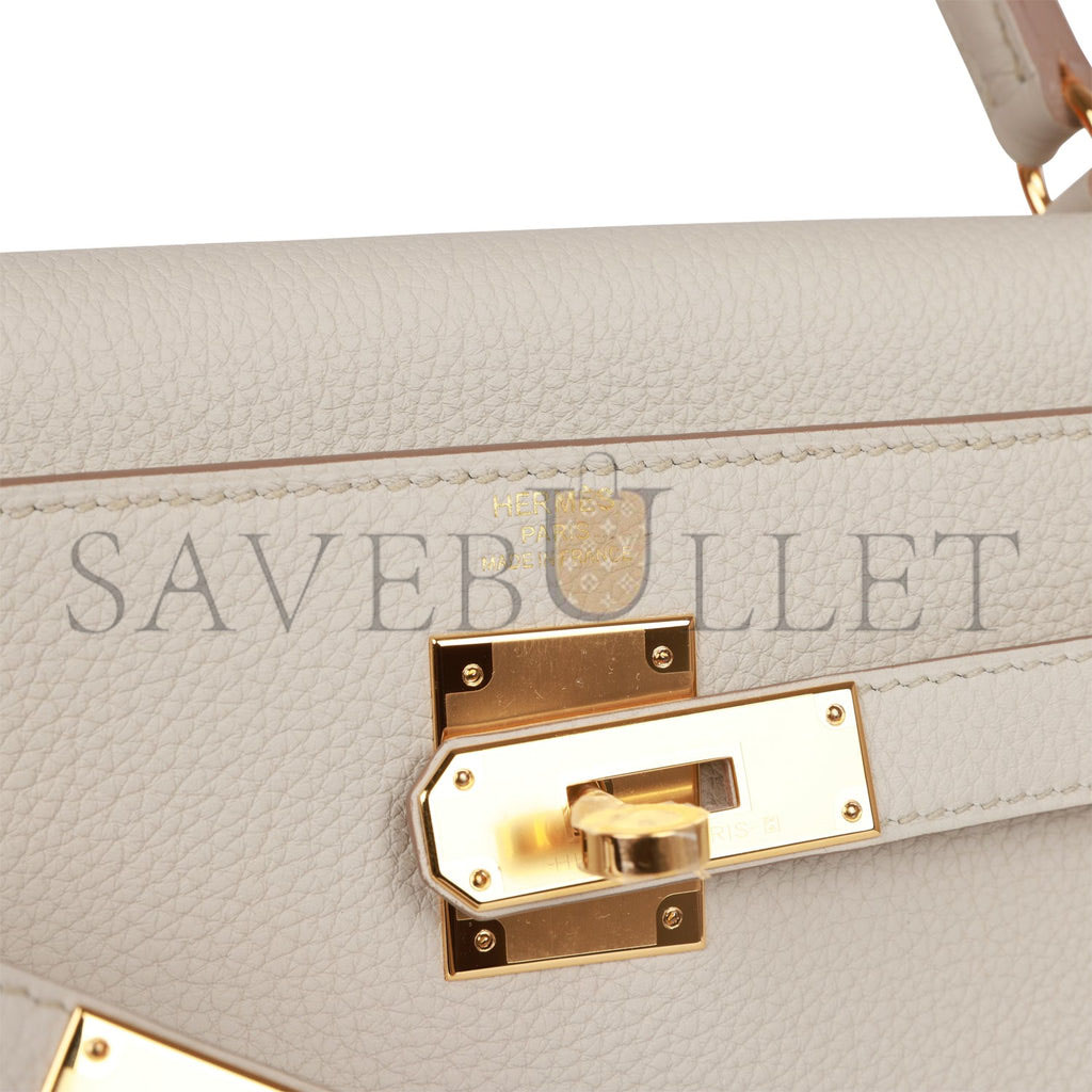 HERMES KELLY RETOURNE 28 BETON TOGO GOLD HARDWARE (28*22*10cm) HERMES KELLY RETOURNE 28 BETON TOGO GOLD HARDWARE (28*22*10cm)