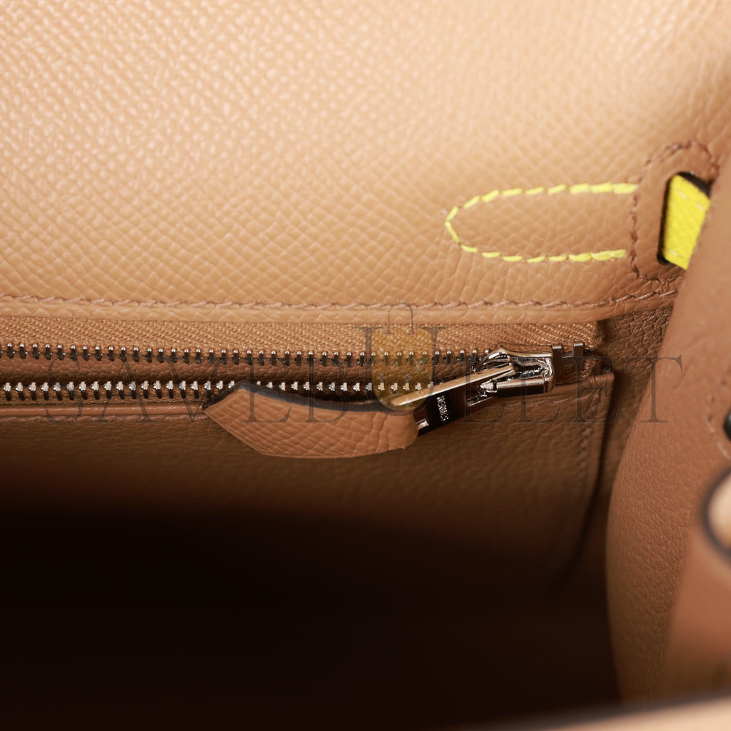 HERMES KELLY SELLIER 25 TRI-COLOR CHAI, LIME AND MAUVE SYLVESTRE EPSOM PALLADIUM HARDWARE(25*17*7cm) HERMES KELLY SELLIER 25 TRI-COLOR CHAI, LIME AND MAUVE SYLVESTRE EPSOM PALLADIUM HARDWARE(25*17*7cm)