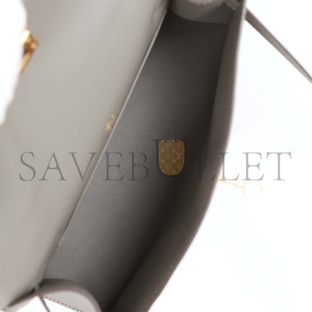 HERMES MINI KELLY POCHETTE GRIS MEYER SWIFT GOLD HARDWARE (22*14*7cm) HERMES MINI KELLY POCHETTE GRIS MEYER SWIFT GOLD HARDWARE (22*14*7cm)