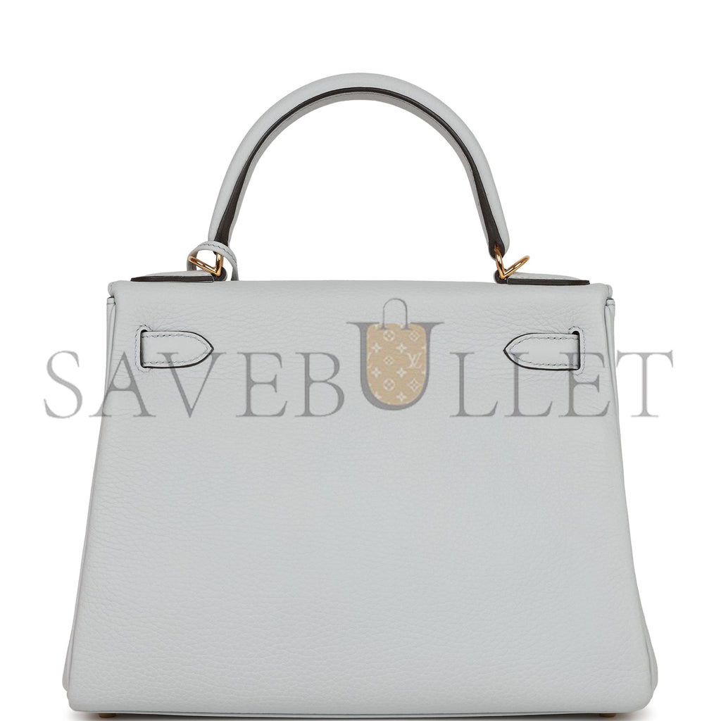 HERMES KELLY RETOURNE 28 BLEU PALE CLEMENCE GOLD HARDWARE (28*22*10cm) HERMES KELLY RETOURNE 28 BLEU PALE CLEMENCE GOLD HARDWARE (28*22*10cm)