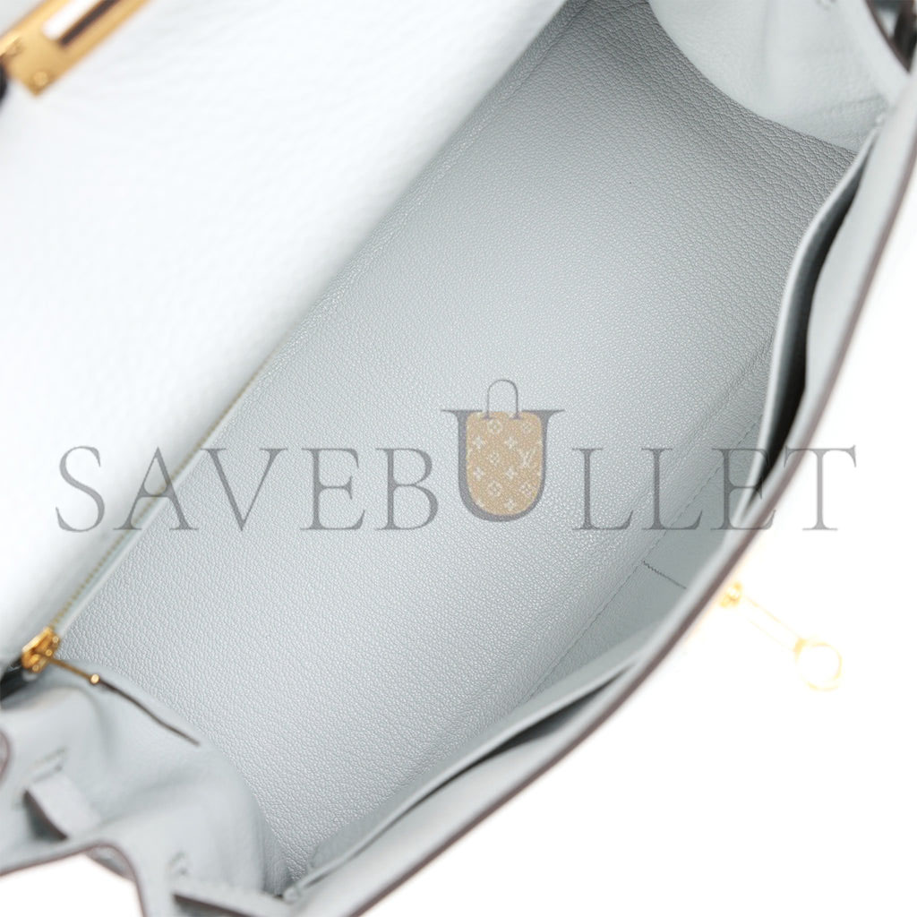 HERMES KELLY RETOURNE 28 BLEU PALE CLEMENCE GOLD HARDWARE (28*22*10cm) HERMES KELLY RETOURNE 28 BLEU PALE CLEMENCE GOLD HARDWARE (28*22*10cm)