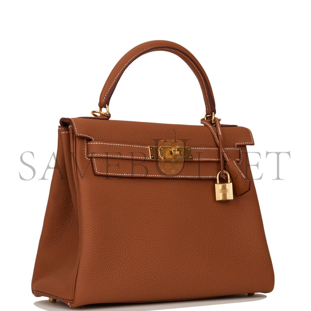 HERMES KELLY RETOURNE 28 GOLD TOGO GOLD HARDWARE (28*22*10cm) HERMES KELLY RETOURNE 28 GOLD TOGO GOLD HARDWARE (28*22*10cm)