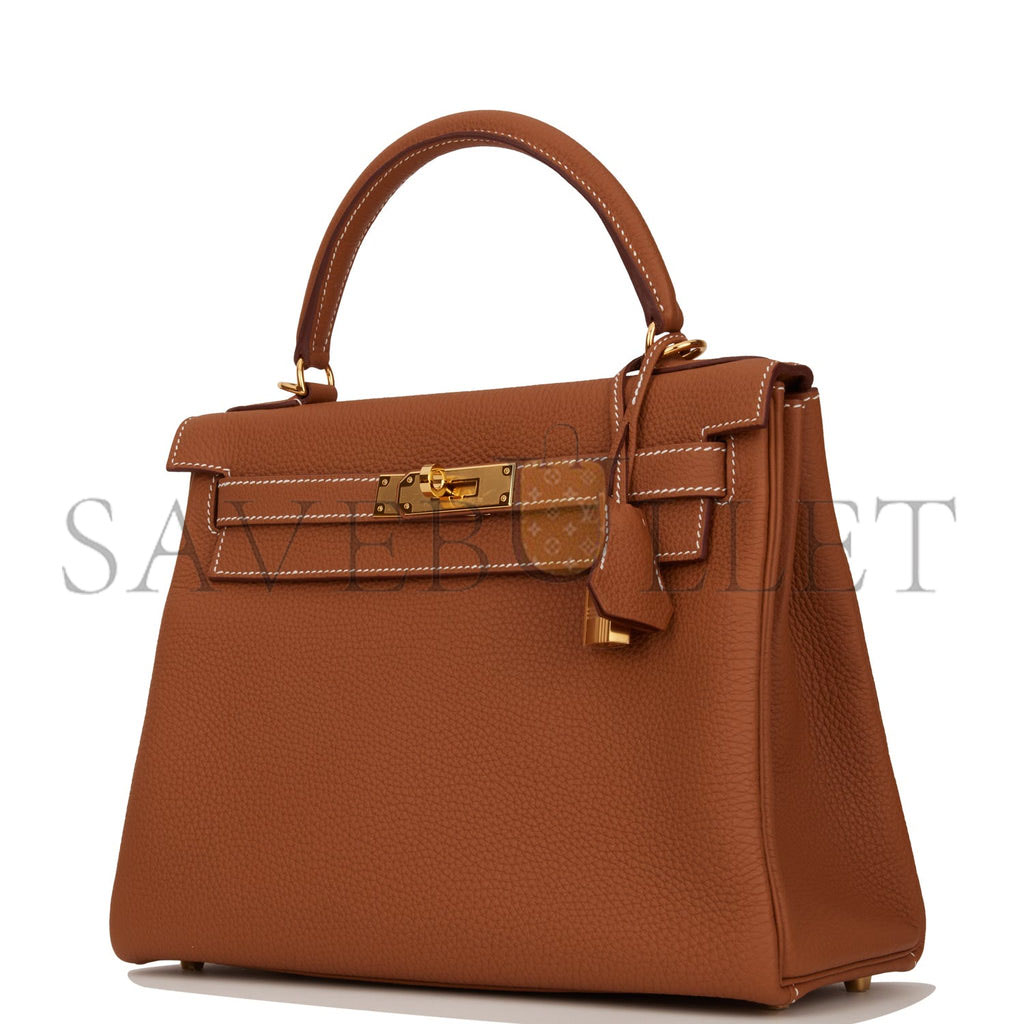 HERMES KELLY RETOURNE 28 GOLD TOGO GOLD HARDWARE (28*22*10cm) HERMES KELLY RETOURNE 28 GOLD TOGO GOLD HARDWARE (28*22*10cm)