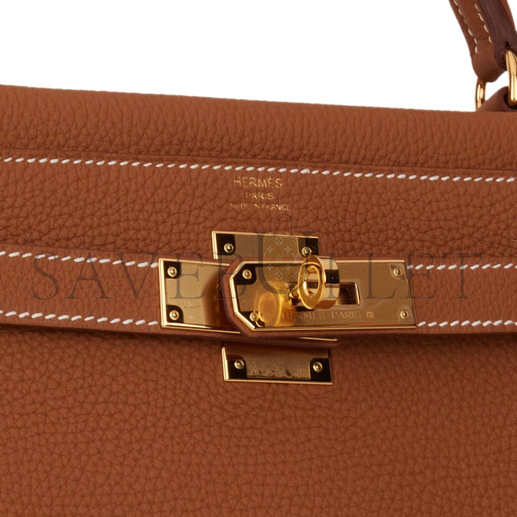 HERMES KELLY RETOURNE 28 GOLD TOGO GOLD HARDWARE (28*22*10cm) HERMES KELLY RETOURNE 28 GOLD TOGO GOLD HARDWARE (28*22*10cm)