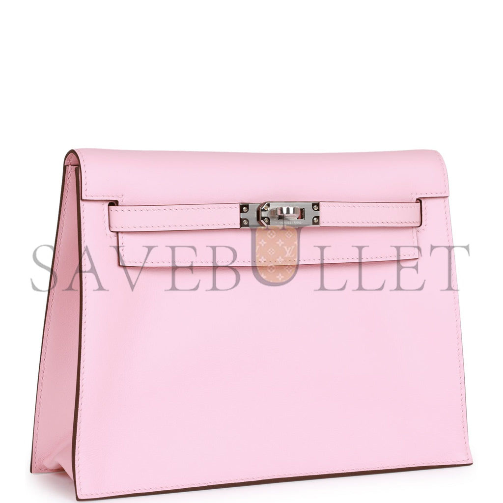 HERMES KELLY DANSE ROSE SAKURA SWIFT PALLADIUM HARDWARE (22*16*7cm) HERMES KELLY DANSE ROSE SAKURA SWIFT PALLADIUM HARDWARE (22*16*7cm)