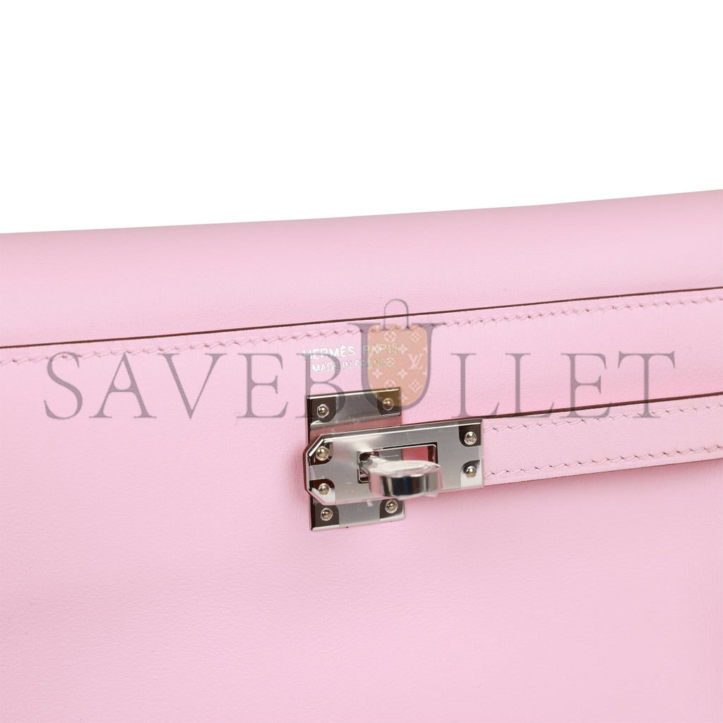 HERMES KELLY DANSE ROSE SAKURA SWIFT PALLADIUM HARDWARE (22*16*7cm) HERMES KELLY DANSE ROSE SAKURA SWIFT PALLADIUM HARDWARE (22*16*7cm)