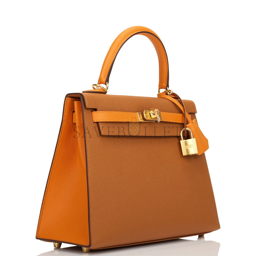 HERMES SPECIAL ORDER (HSS) KELLY SELLIER 25 GOLD AND APRICOT EPSOM GOLD HARDWARE HANDMADE (25*17*7cm) HERMES SPECIAL ORDER (HSS) KELLY SELLIER 25 GOLD AND APRICOT EPSOM GOLD HARDWARE HANDMADE (25*17*7cm)