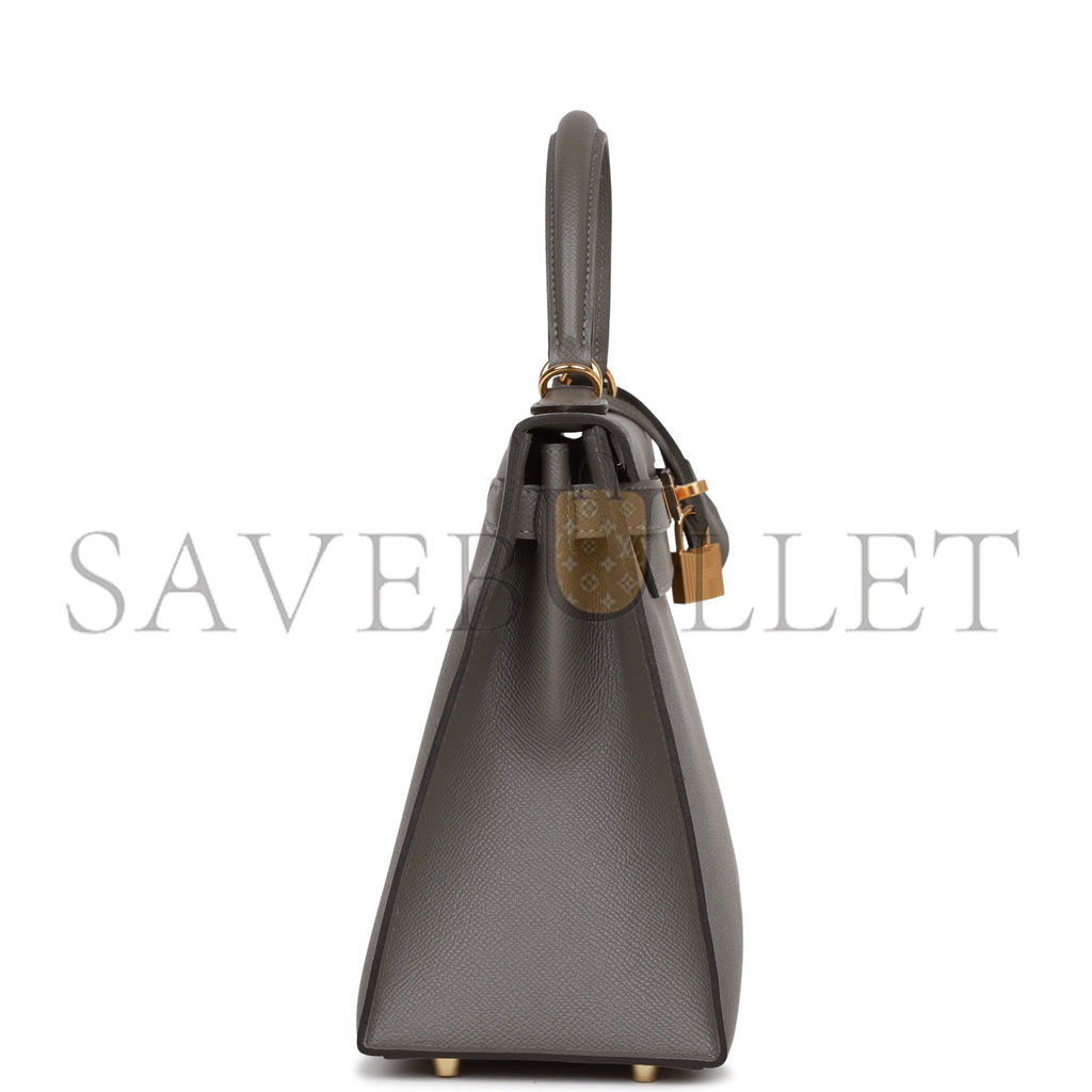 HERMES KELLY SELLIER 28 GRIS MEYER EPSOM GOLD HARDWARE (28*22*10cm) HERMES KELLY SELLIER 28 GRIS MEYER EPSOM GOLD HARDWARE (28*22*10cm)