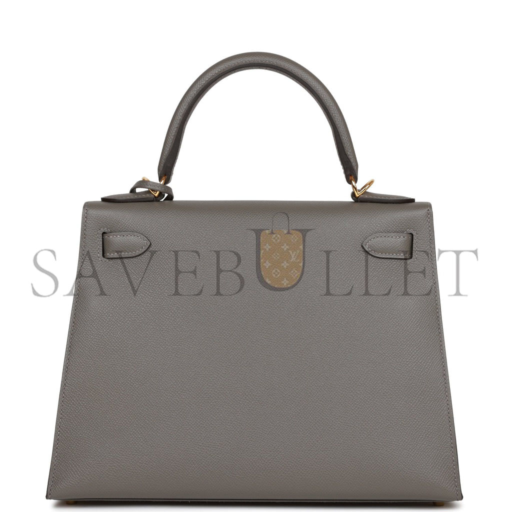 HERMES KELLY SELLIER 28 GRIS MEYER EPSOM GOLD HARDWARE (28*22*10cm) HERMES KELLY SELLIER 28 GRIS MEYER EPSOM GOLD HARDWARE (28*22*10cm)