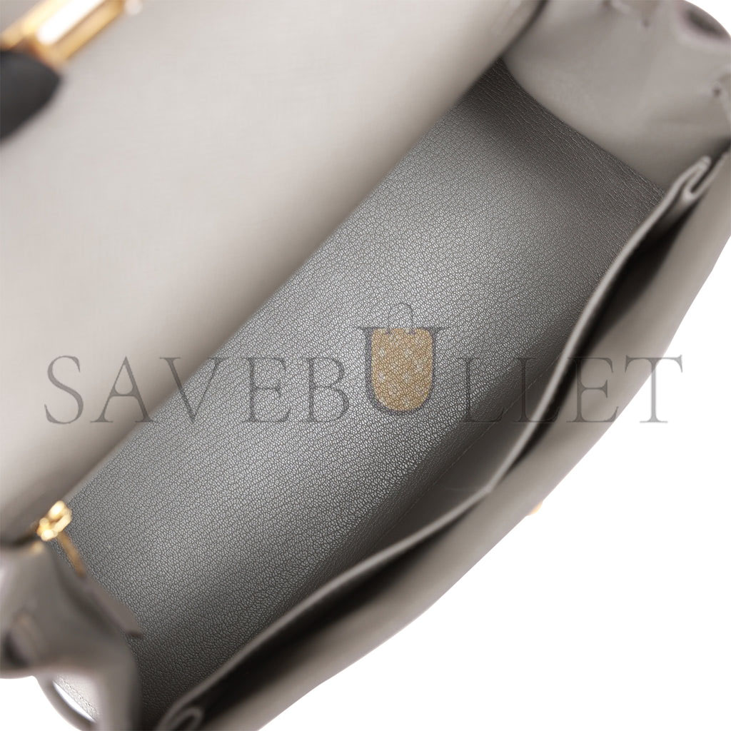 HERMES KELLY SELLIER 28 GRIS MEYER EPSOM GOLD HARDWARE (28*22*10cm) HERMES KELLY SELLIER 28 GRIS MEYER EPSOM GOLD HARDWARE (28*22*10cm)