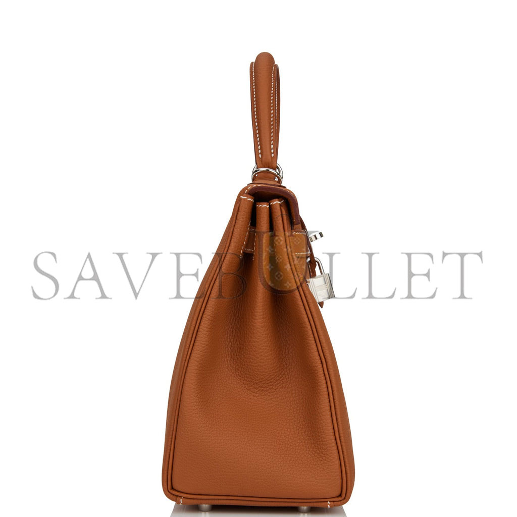 HERMES KELLY RETOURNE 28 GOLD TOGO PALLADIUM HARDWARE (28*22*10cm) HERMES KELLY RETOURNE 28 GOLD TOGO PALLADIUM HARDWARE (28*22*10cm)