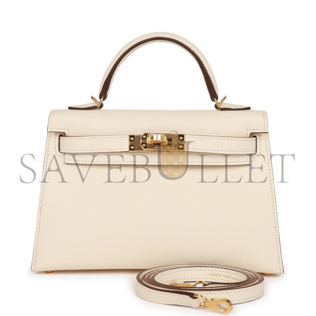 HERMES MINI KELLY SELLIER 20 NATA EPSOM GOLD HARDWARE (19*12*5.5cm) HERMES MINI KELLY SELLIER 20 NATA EPSOM GOLD HARDWARE (19*12*5.5cm)