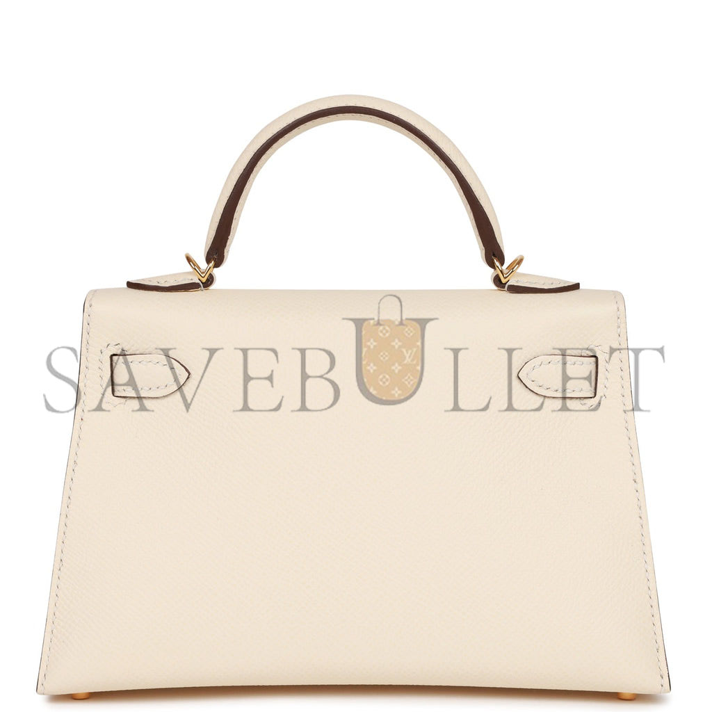 HERMES MINI KELLY SELLIER 20 NATA EPSOM GOLD HARDWARE (19*12*5.5cm) HERMES MINI KELLY SELLIER 20 NATA EPSOM GOLD HARDWARE (19*12*5.5cm)