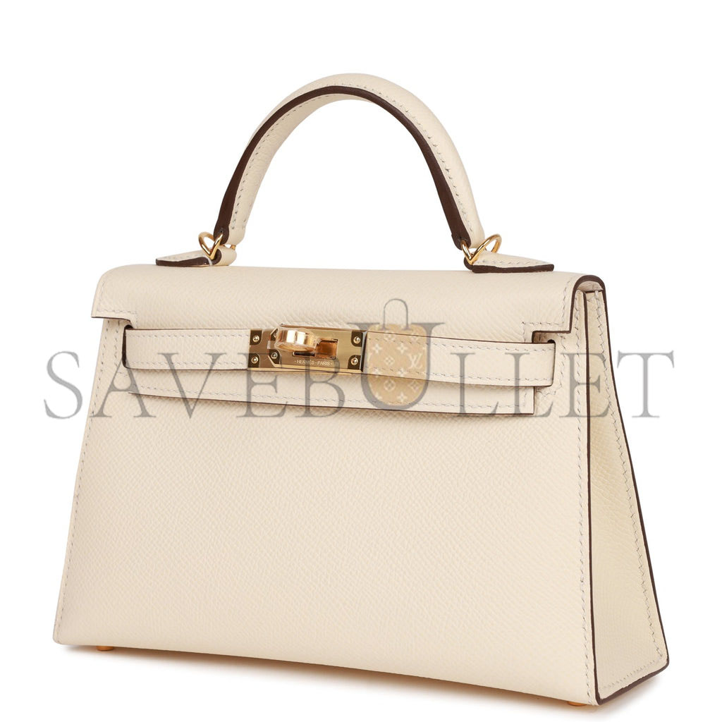 HERMES MINI KELLY SELLIER 20 NATA EPSOM GOLD HARDWARE (19*12*5.5cm) HERMES MINI KELLY SELLIER 20 NATA EPSOM GOLD HARDWARE (19*12*5.5cm)
