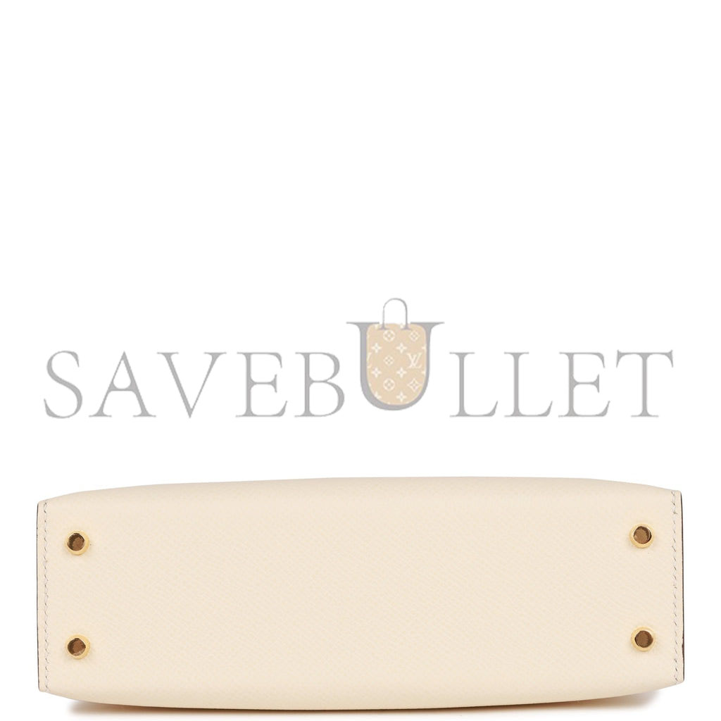 HERMES MINI KELLY SELLIER 20 NATA EPSOM GOLD HARDWARE (19*12*5.5cm) HERMES MINI KELLY SELLIER 20 NATA EPSOM GOLD HARDWARE (19*12*5.5cm)