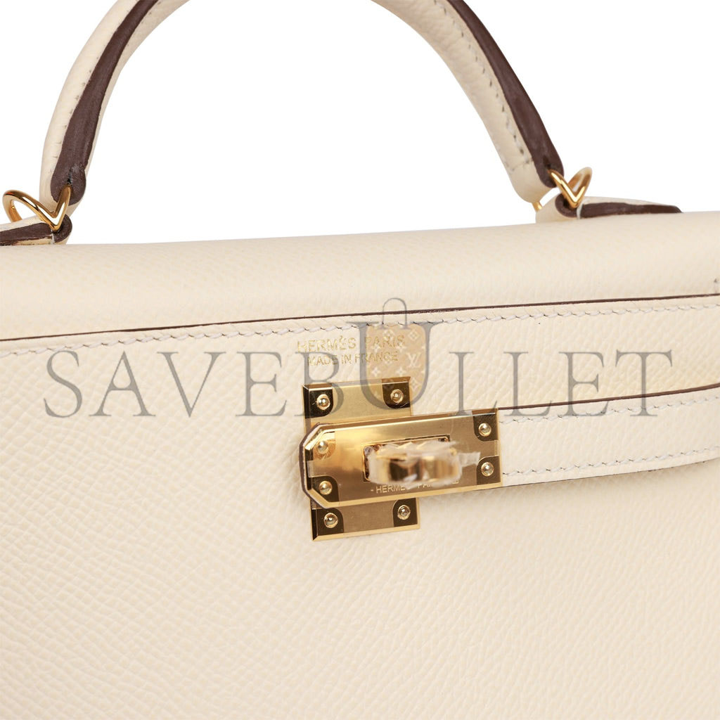 HERMES MINI KELLY SELLIER 20 NATA EPSOM GOLD HARDWARE (19*12*5.5cm) HERMES MINI KELLY SELLIER 20 NATA EPSOM GOLD HARDWARE (19*12*5.5cm)