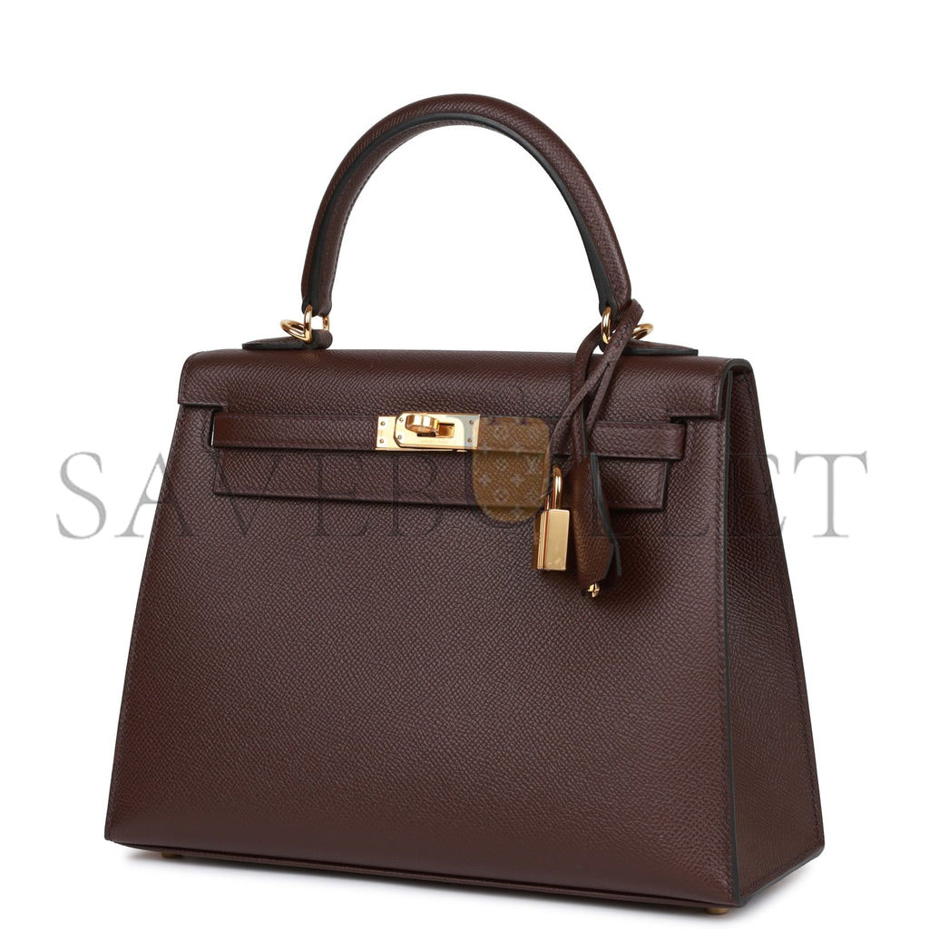 HERMES KELLY SELLIER 25 ROUGE SELLIER EPSOM GOLD HARDWARE HANDMADE (25*17*7cm) HERMES KELLY SELLIER 25 ROUGE SELLIER EPSOM GOLD HARDWARE HANDMADE (25*17*7cm)