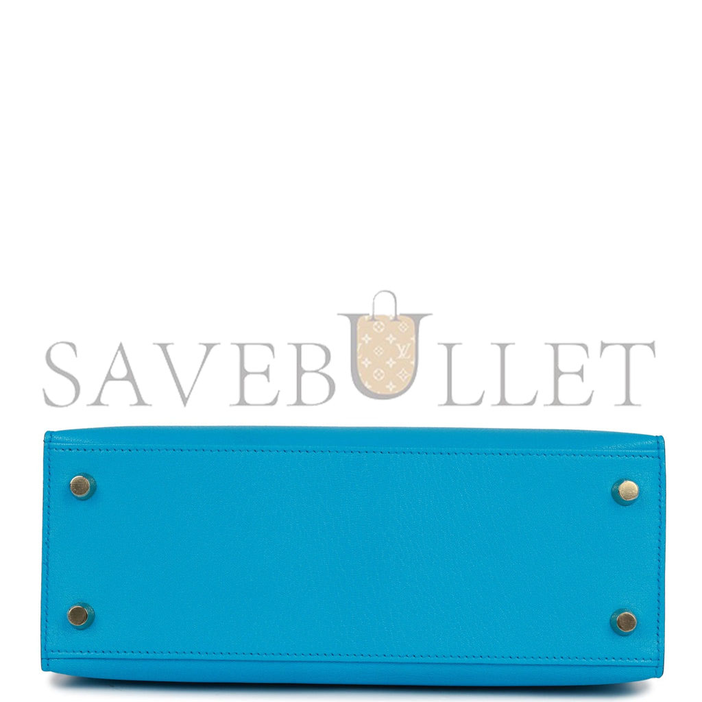 HERMES KELLY SELLIER 25 BLEU FRIDA CHEVRE GOLD HARDWARE (25*17*7cm) HERMES KELLY SELLIER 25 BLEU FRIDA CHEVRE GOLD HARDWARE (25*17*7cm)