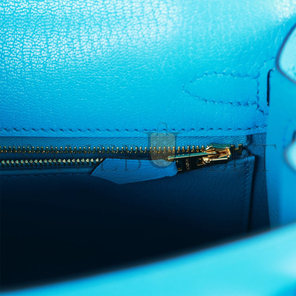 HERMES KELLY SELLIER 25 BLEU FRIDA CHEVRE GOLD HARDWARE (25*17*7cm) HERMES KELLY SELLIER 25 BLEU FRIDA CHEVRE GOLD HARDWARE (25*17*7cm)
