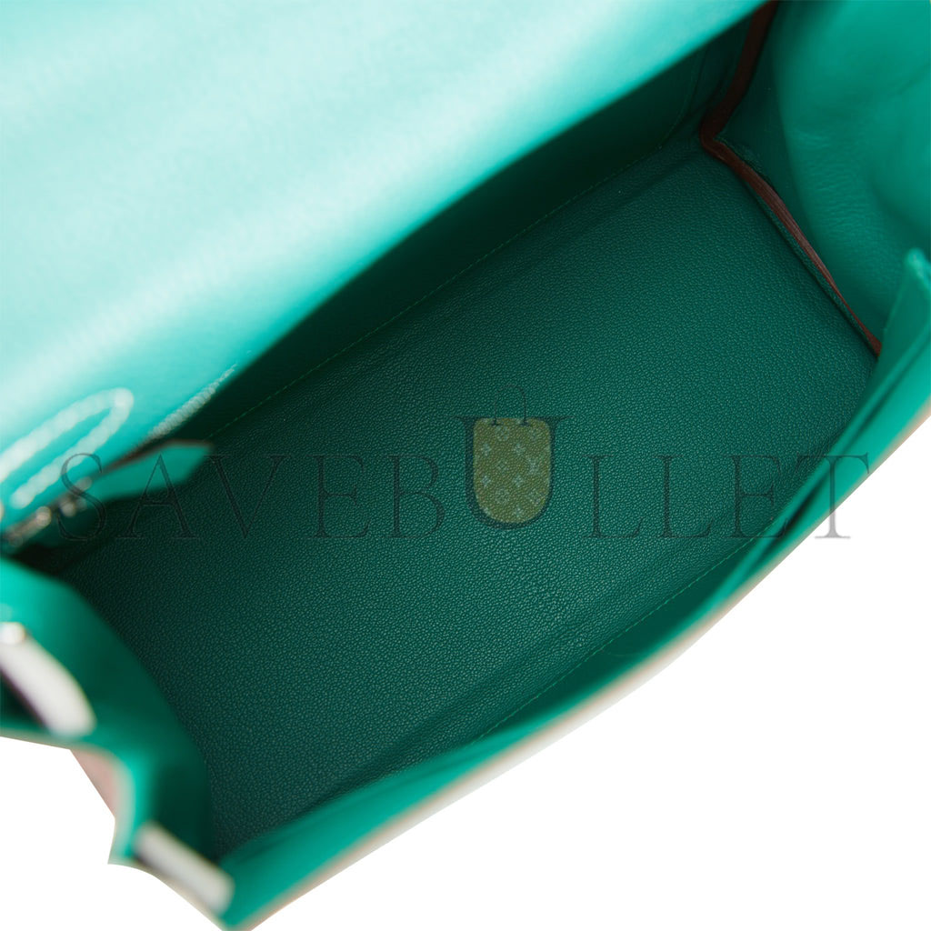 HERMES SPECIAL ORDER (HSS) KELLY RETOURNE 28 MALACHITE AND GRIS PERLE CLEMENCE BRUSHED PALLADIUM HARDWARE (28*22*10cm) HERMES SPECIAL ORDER (HSS) KELLY RETOURNE 28 MALACHITE AND GRIS PERLE CLEMENCE BRUSHED PALLADIUM HARDWARE (28*22*10cm)