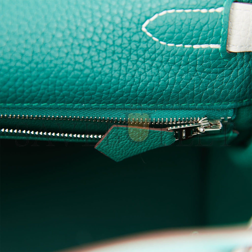 HERMES SPECIAL ORDER (HSS) KELLY RETOURNE 28 MALACHITE AND GRIS PERLE CLEMENCE BRUSHED PALLADIUM HARDWARE (28*22*10cm) HERMES SPECIAL ORDER (HSS) KELLY RETOURNE 28 MALACHITE AND GRIS PERLE CLEMENCE BRUSHED PALLADIUM HARDWARE (28*22*10cm)