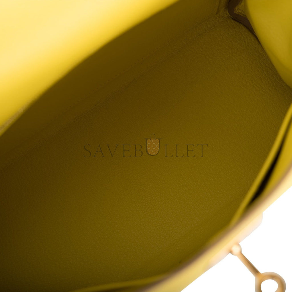 HERMES KELLY RETOURNE 28 LIME EVERCOLOR GOLD HARDWARE (28*22*10cm) HERMES KELLY RETOURNE 28 LIME EVERCOLOR GOLD HARDWARE (28*22*10cm)
