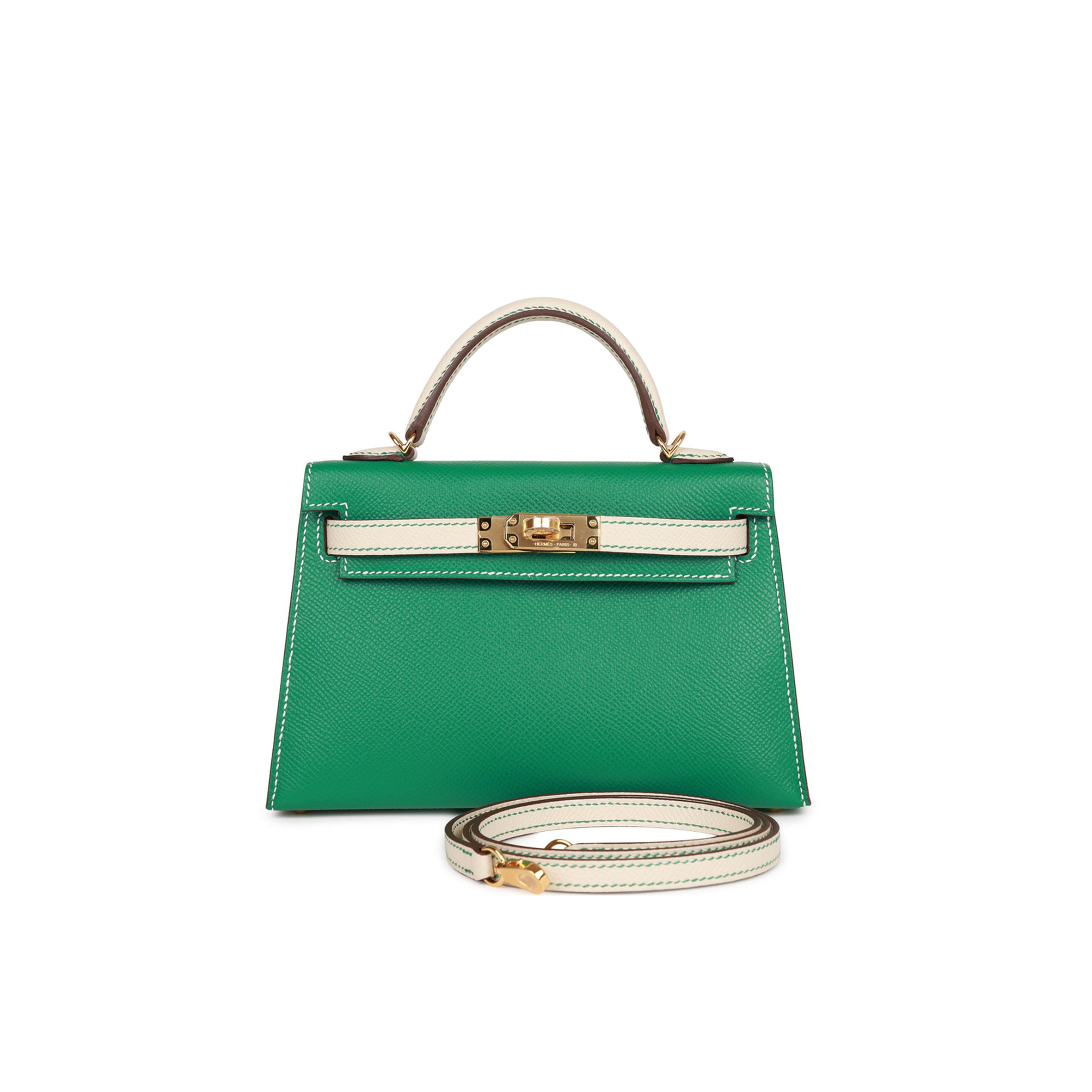 HERMES SPECIAL ORDER (HSS) KELLY MINI SELLIER 20 VERT JADE AND CRAIE EPSOM GOLD HARDWARE (19*12*5.5cm) HERMES SPECIAL ORDER (HSS) KELLY MINI SELLIER 20 VERT JADE AND CRAIE EPSOM GOLD HARDWARE (19*12*5.5cm)