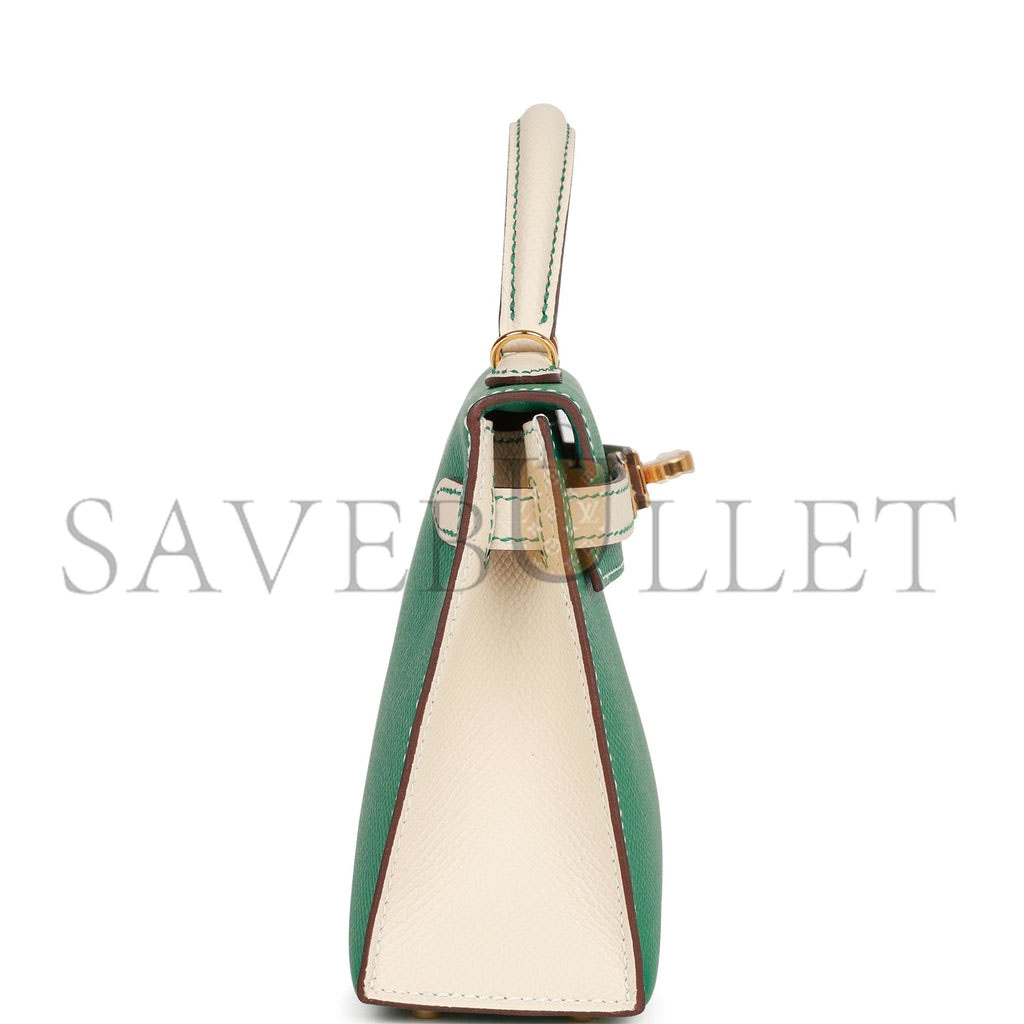 HERMES SPECIAL ORDER (HSS) KELLY MINI SELLIER 20 VERT JADE AND CRAIE EPSOM GOLD HARDWARE (19*12*5.5cm) HERMES SPECIAL ORDER (HSS) KELLY MINI SELLIER 20 VERT JADE AND CRAIE EPSOM GOLD HARDWARE (19*12*5.5cm)