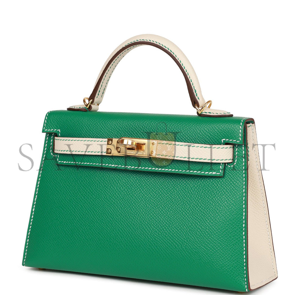 HERMES SPECIAL ORDER (HSS) KELLY MINI SELLIER 20 VERT JADE AND CRAIE EPSOM GOLD HARDWARE (19*12*5.5cm) HERMES SPECIAL ORDER (HSS) KELLY MINI SELLIER 20 VERT JADE AND CRAIE EPSOM GOLD HARDWARE (19*12*5.5cm)