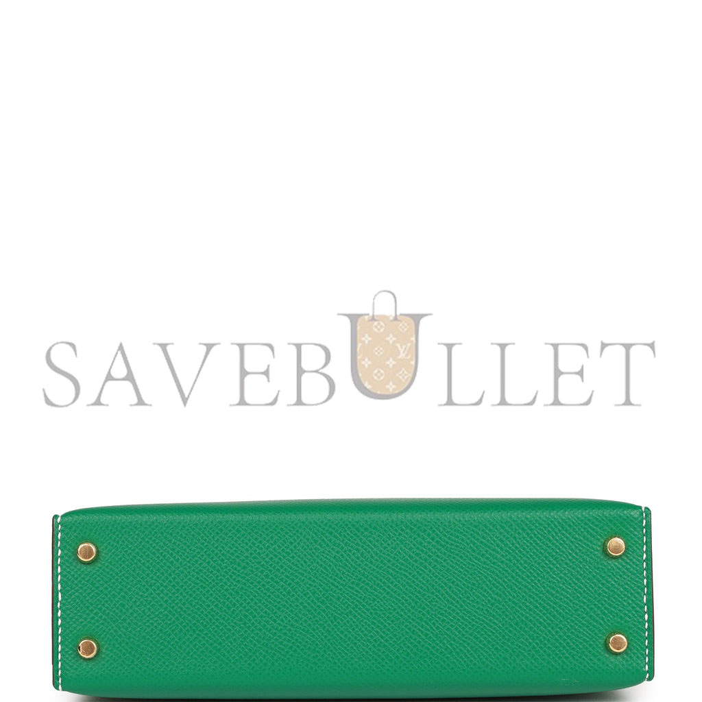 HERMES SPECIAL ORDER (HSS) KELLY MINI SELLIER 20 VERT JADE AND CRAIE EPSOM GOLD HARDWARE (19*12*5.5cm) HERMES SPECIAL ORDER (HSS) KELLY MINI SELLIER 20 VERT JADE AND CRAIE EPSOM GOLD HARDWARE (19*12*5.5cm)