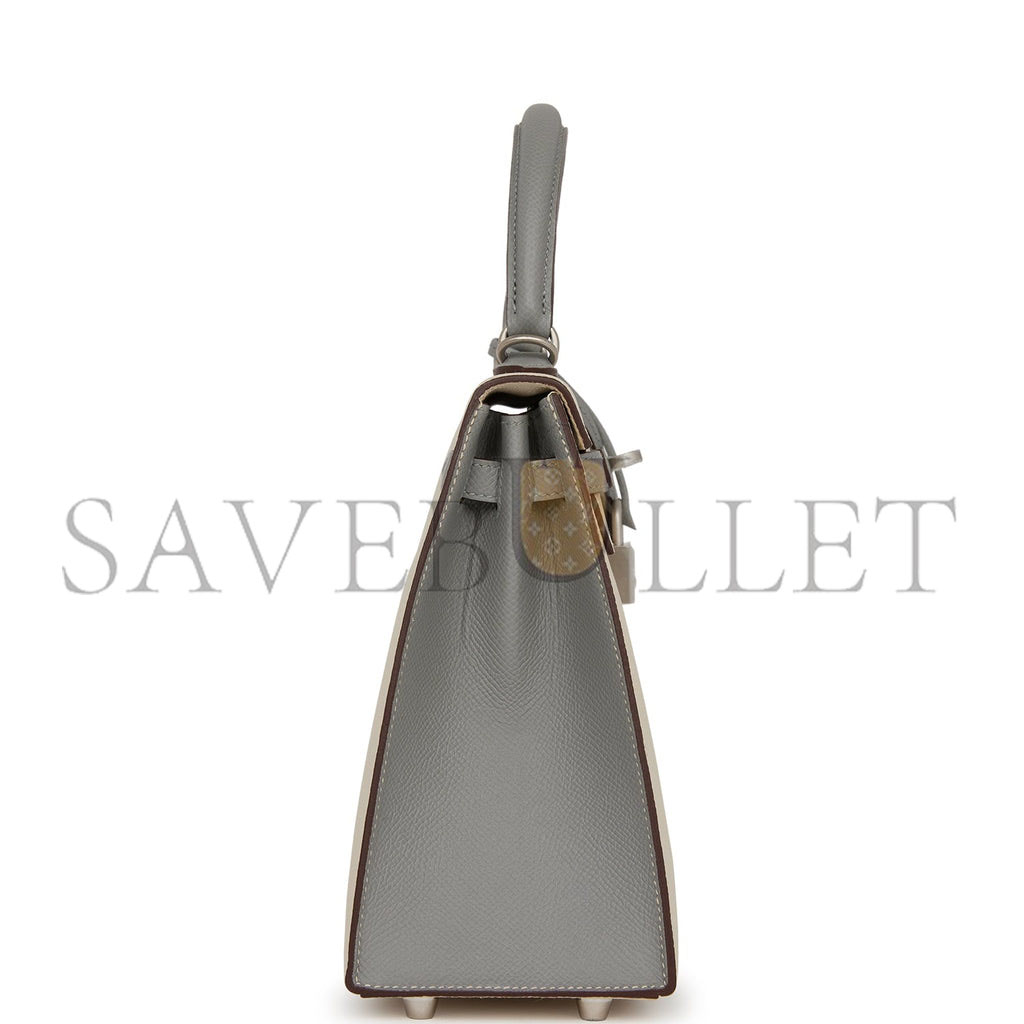HERMES SPECIAL ORDER (HSS) KELLY SELLIER 25 CRAIE AND GRIS MOUETTE EPSOM BRUSHED PALLADIUM HARDWARE HANDMADE (25*17*7cm) HERMES SPECIAL ORDER (HSS) KELLY SELLIER 25 CRAIE AND GRIS MOUETTE EPSOM BRUSHED PALLADIUM HARDWARE HANDMADE (25*17*7cm)