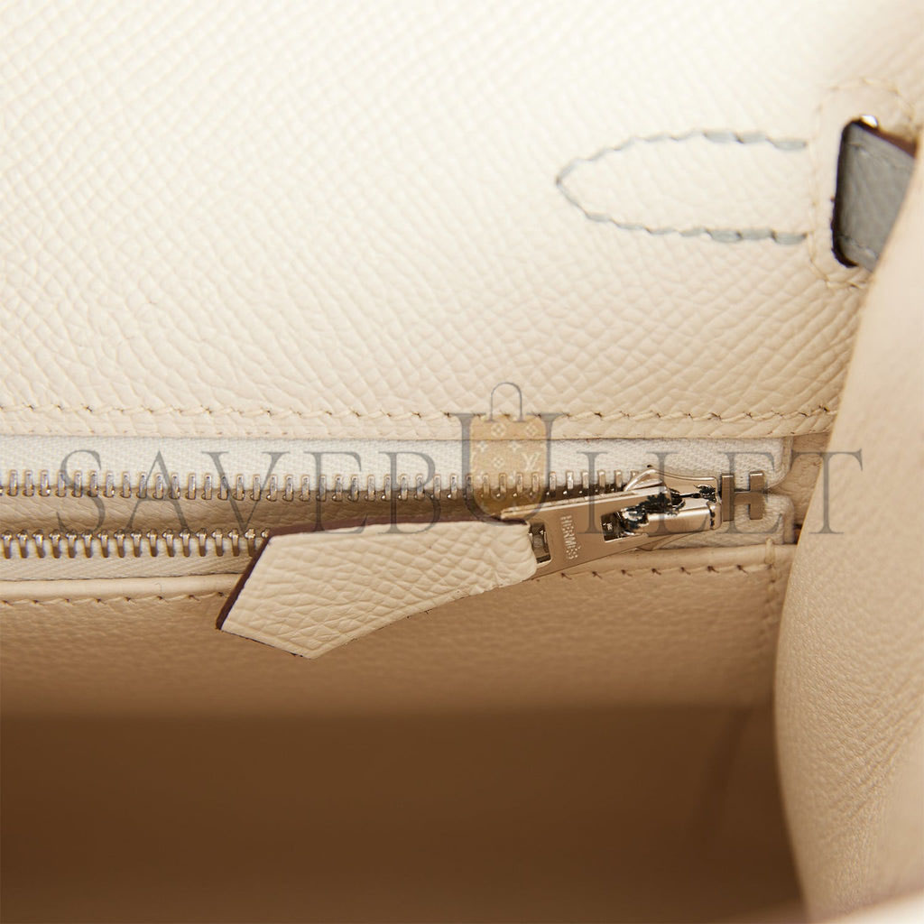 HERMES SPECIAL ORDER (HSS) KELLY SELLIER 25 CRAIE AND GRIS MOUETTE EPSOM BRUSHED PALLADIUM HARDWARE HANDMADE (25*17*7cm) HERMES SPECIAL ORDER (HSS) KELLY SELLIER 25 CRAIE AND GRIS MOUETTE EPSOM BRUSHED PALLADIUM HARDWARE HANDMADE (25*17*7cm)