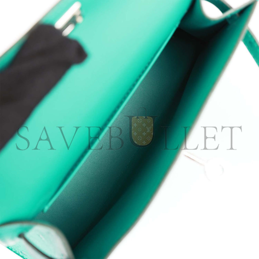 HERMES MINI KELLY SELLIER 20 VERT VERONE OSTRICH PALLADIUM HARDWARE(19*12*5.5cm) HERMES MINI KELLY SELLIER 20 VERT VERONE OSTRICH PALLADIUM HARDWARE(19*12*5.5cm)