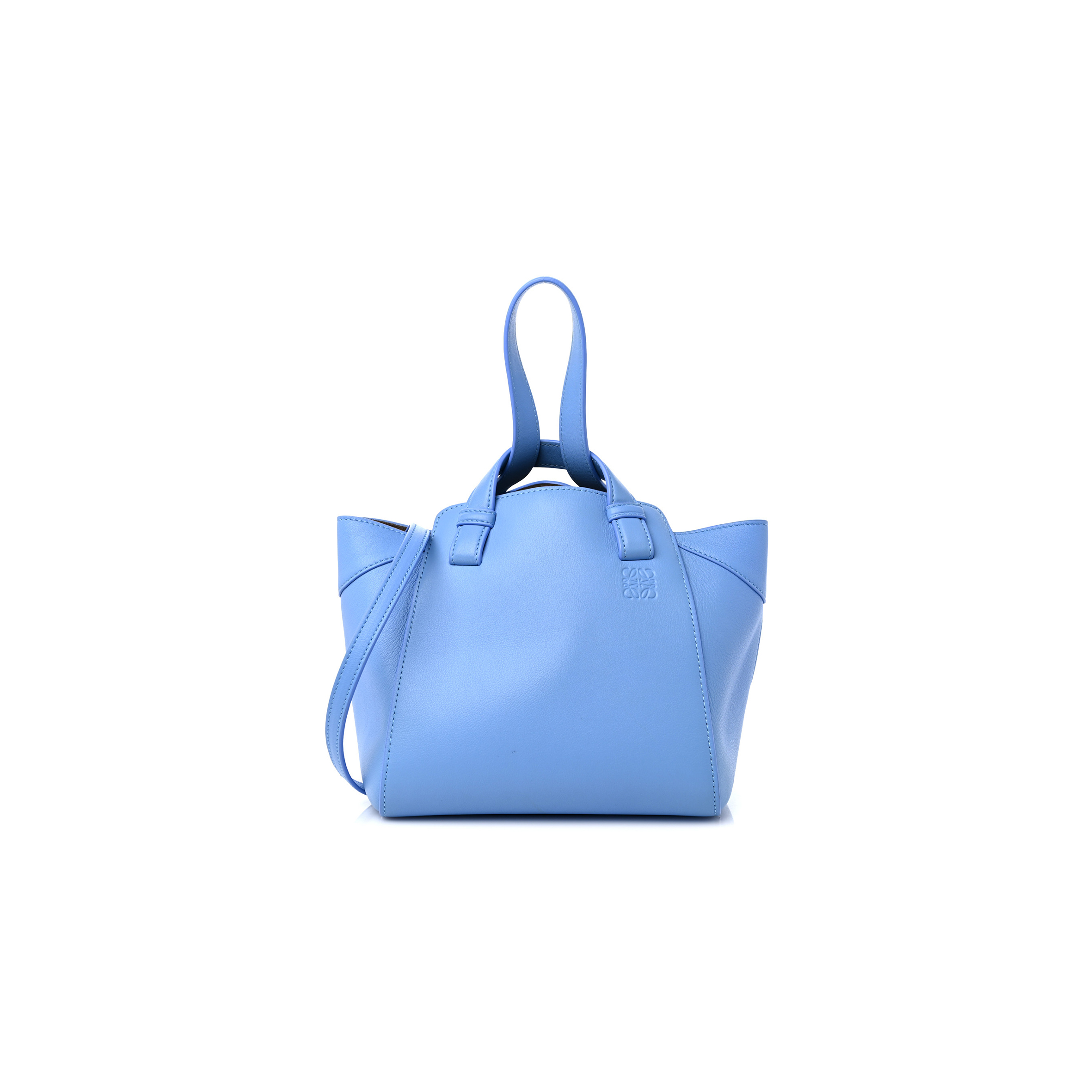 LOEWE CALFSKIN SMALL HAMMOCK NUGGET SHOULDER BAG CELESTINE BLUE (21*20*18cm)