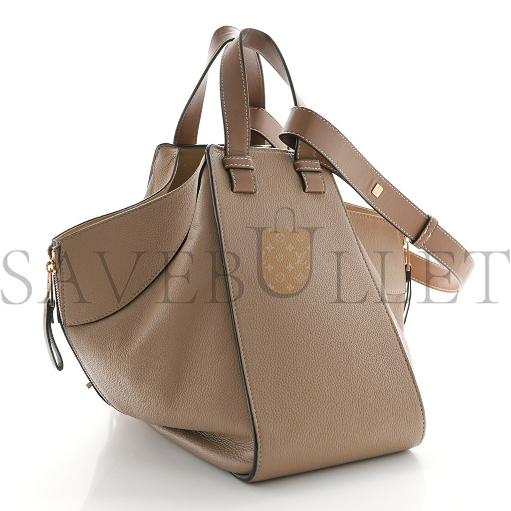 LOEWE CALFSKIN MEDIUM HAMMOCK SHOULDER BAG SAND MINK (33*30*17cm)