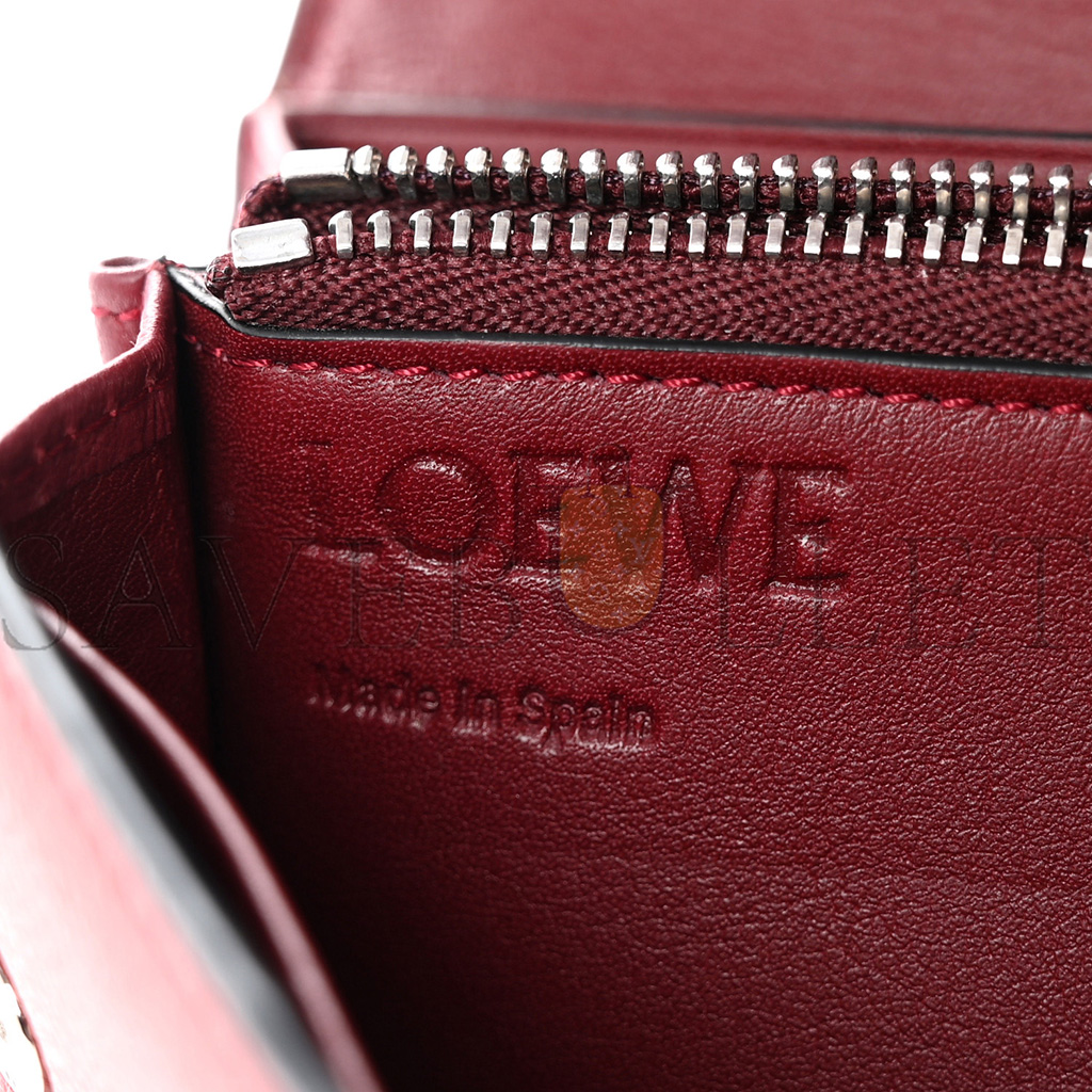 LOEWE CALFSKIN PUZZLE CONTINENTAL WALLET WINE GARNET (19*10*3cm)