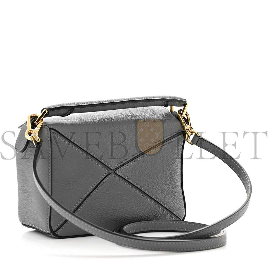 LOEWE CALFSKIN MINI PUZZLE BAG ASPHALT GREY (18*12.5*8cm)