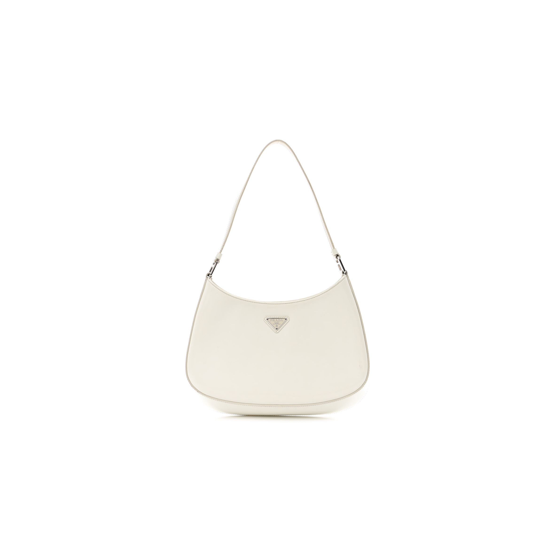 PRADA SPAZZOLATO CLEO SHOULDER BAG WHITE (27*18*5cm) PRADA SPAZZOLATO CLEO SHOULDER BAG WHITE (27*18*5cm)