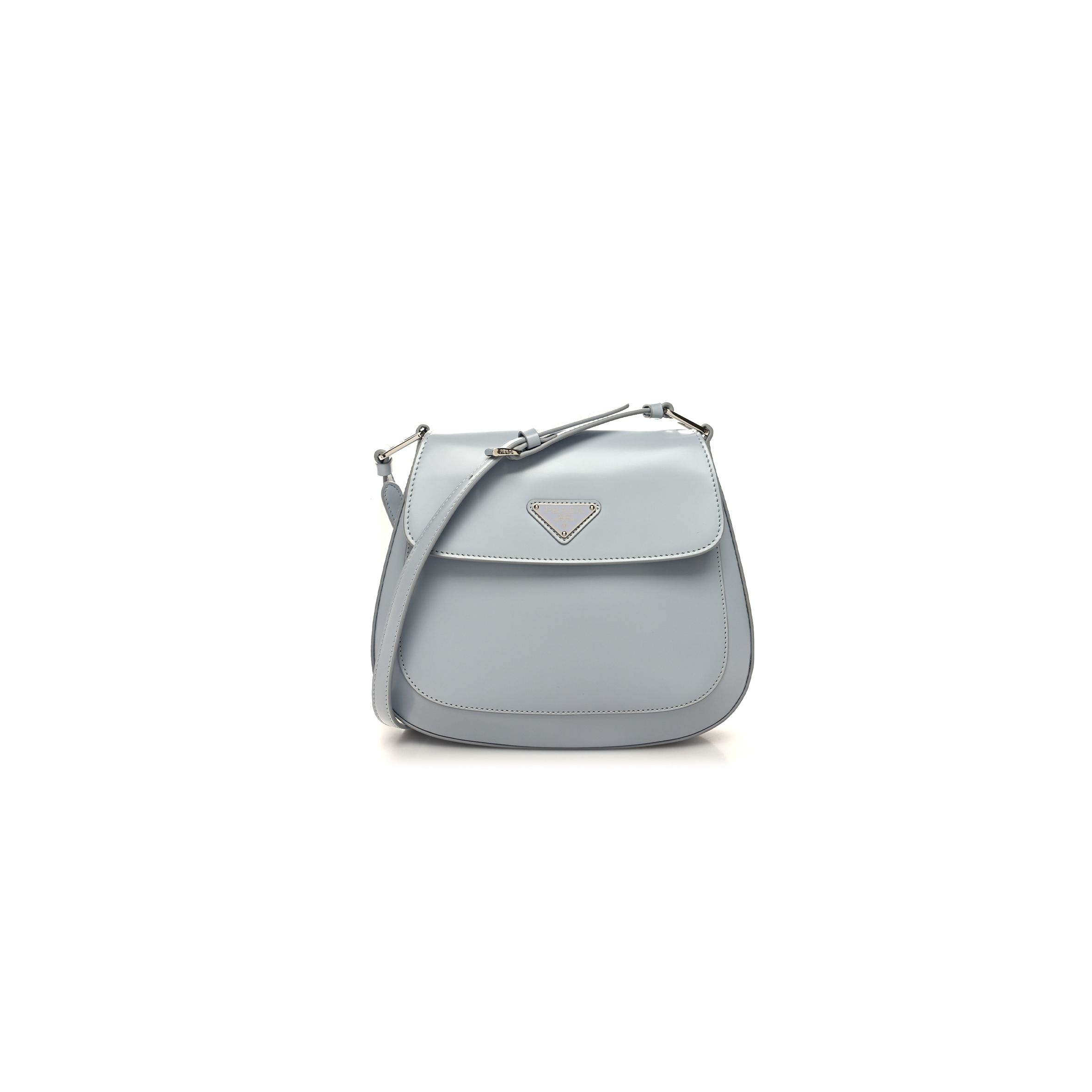 PRADA SPAZZOLATO CLEO FLAP SHOULDER BAG FIORDALISO (22*17*4cm) PRADA SPAZZOLATO CLEO FLAP SHOULDER BAG FIORDALISO (22*17*4cm)
