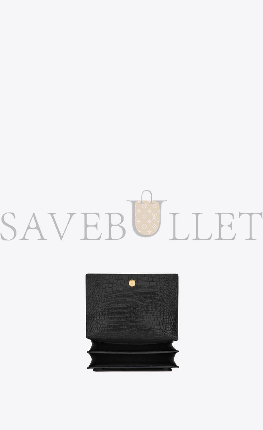 YSL SUNSET MEDIUM CHAIN BAG IN CROCODILE-EMBOSSED SHINY LEATHER 442906DND0J1000 (22*16*6.5cm)