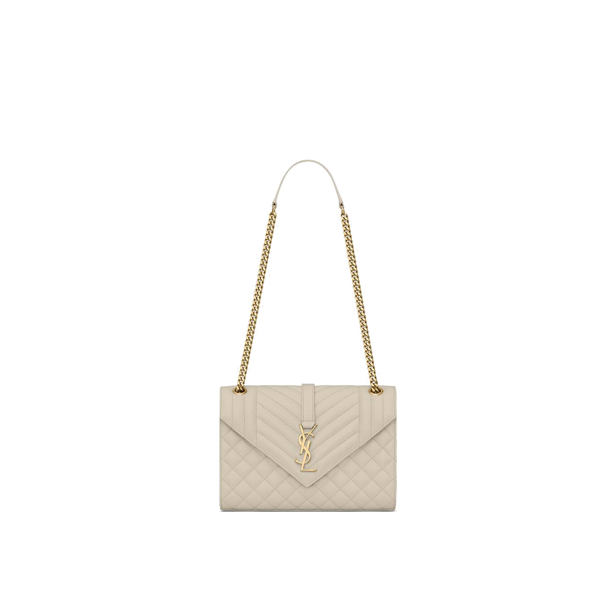 YSL ENVELOPE MEDIUM CHAIN BAG IN MIX MATELASSÉ GRAIN DE POUDRE EMBOSSED LEATHER 600185BOW919207 (24*17.5*6cm) YSL ENVELOPE MEDIUM CHAIN BAG IN MIX MATELASSÉ GRAIN DE POUDRE EMBOSSED LEATHER 600185BOW919207 (24*17.5*6cm)