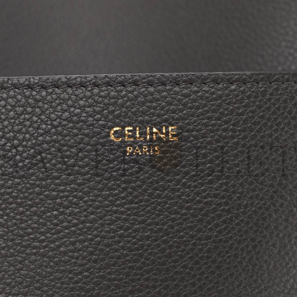 CELINE SOFT GRAINED CALFSKIN SANGLE BUCKET BAG KOHL (32*23*17cm)