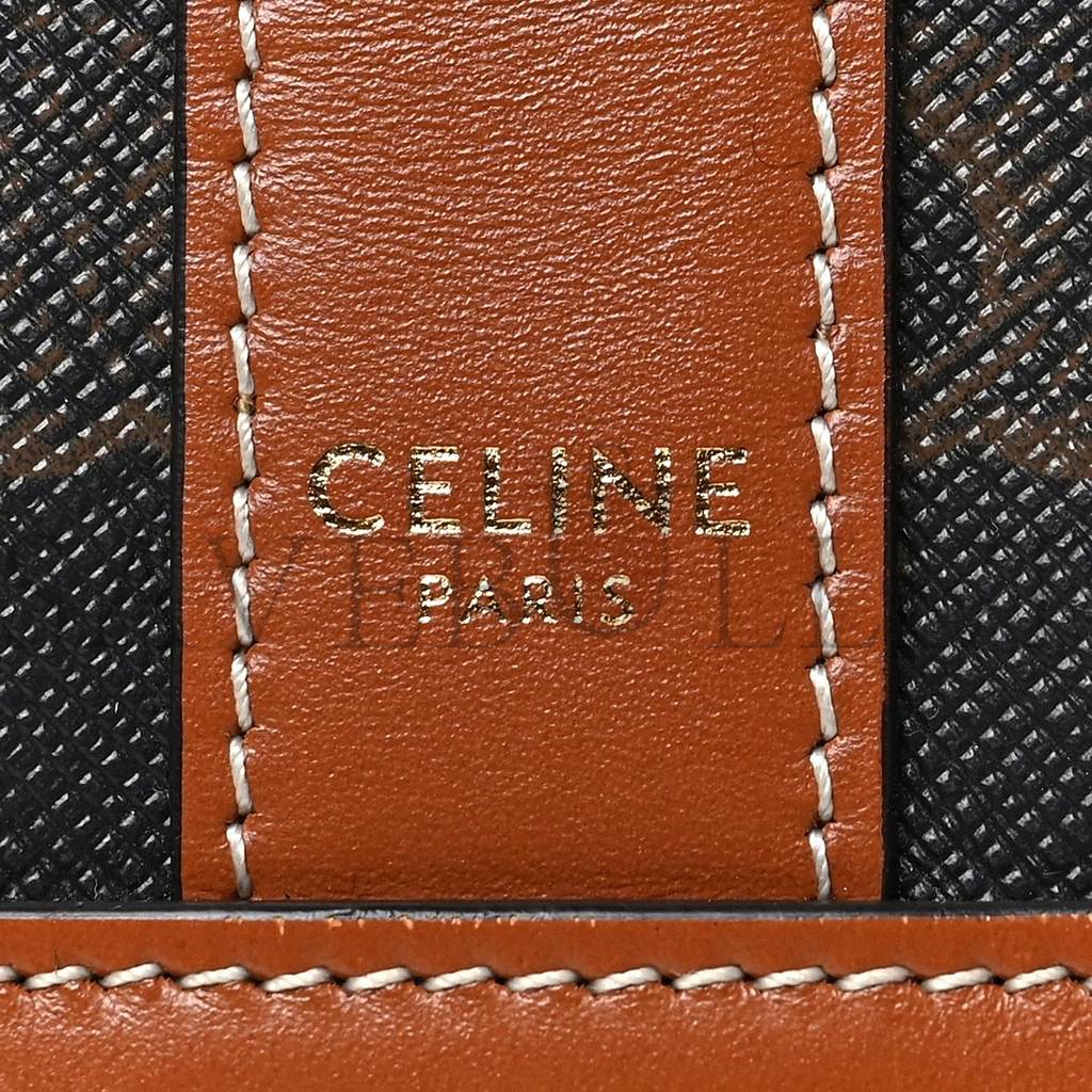 CELINE TRIOMPHE CANVAS CALFSKIN MEDIUM BUCKET BAG TAN (27*23*18cm) CELINE TRIOMPHE CANVAS CALFSKIN MEDIUM BUCKET BAG TAN (27*23*18cm)