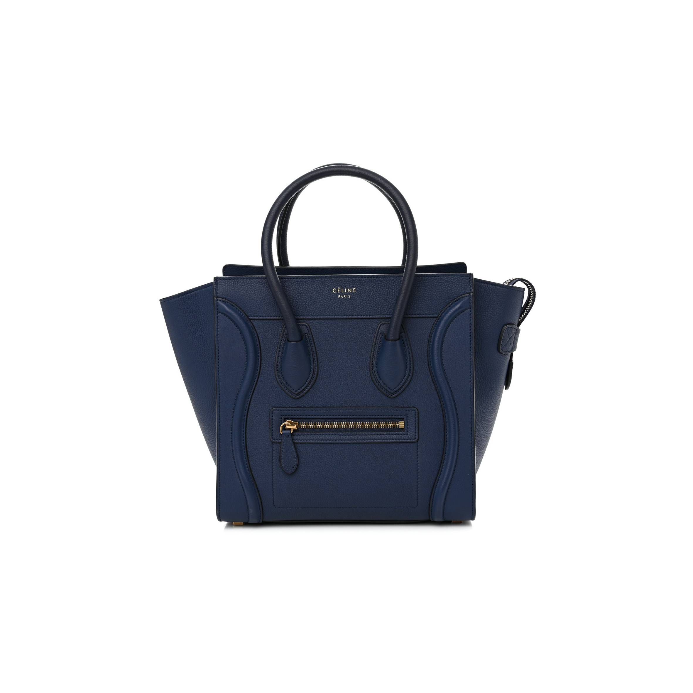 CELINE DRUMMED CALFSKIN MICRO LUGGAGE MARINE (26*25*13cm) CELINE DRUMMED CALFSKIN MICRO LUGGAGE MARINE (26*25*13cm)