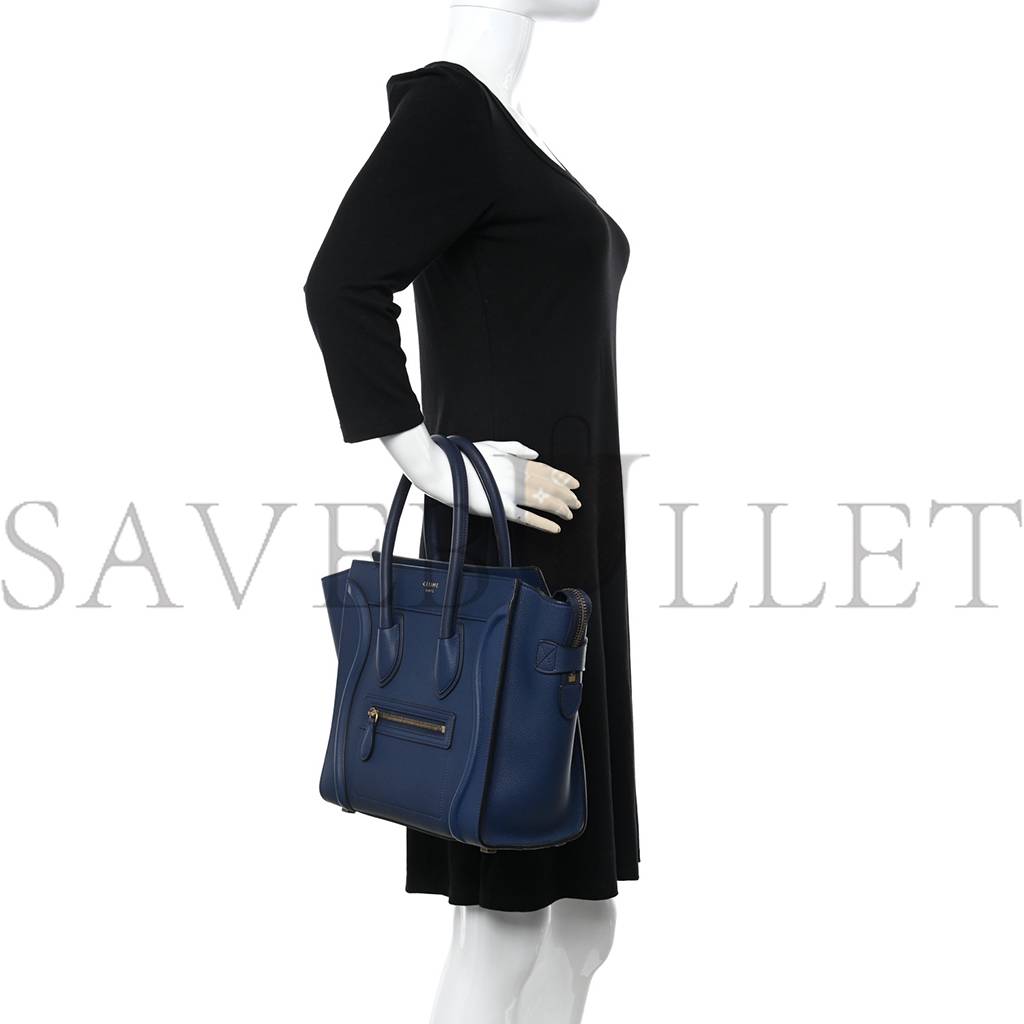 CELINE DRUMMED CALFSKIN MICRO LUGGAGE MARINE (26*25*13cm) CELINE DRUMMED CALFSKIN MICRO LUGGAGE MARINE (26*25*13cm)