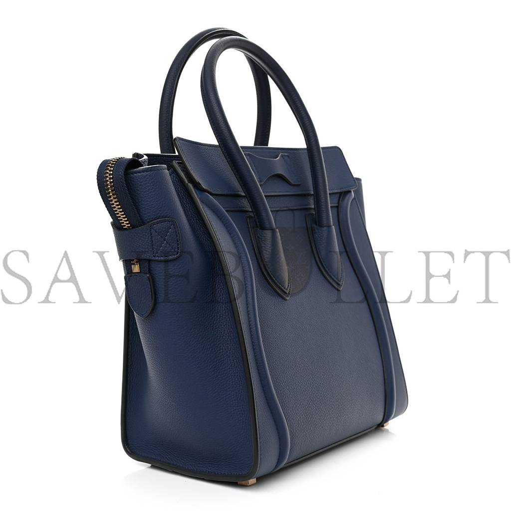 CELINE DRUMMED CALFSKIN MICRO LUGGAGE MARINE (26*25*13cm) CELINE DRUMMED CALFSKIN MICRO LUGGAGE MARINE (26*25*13cm)